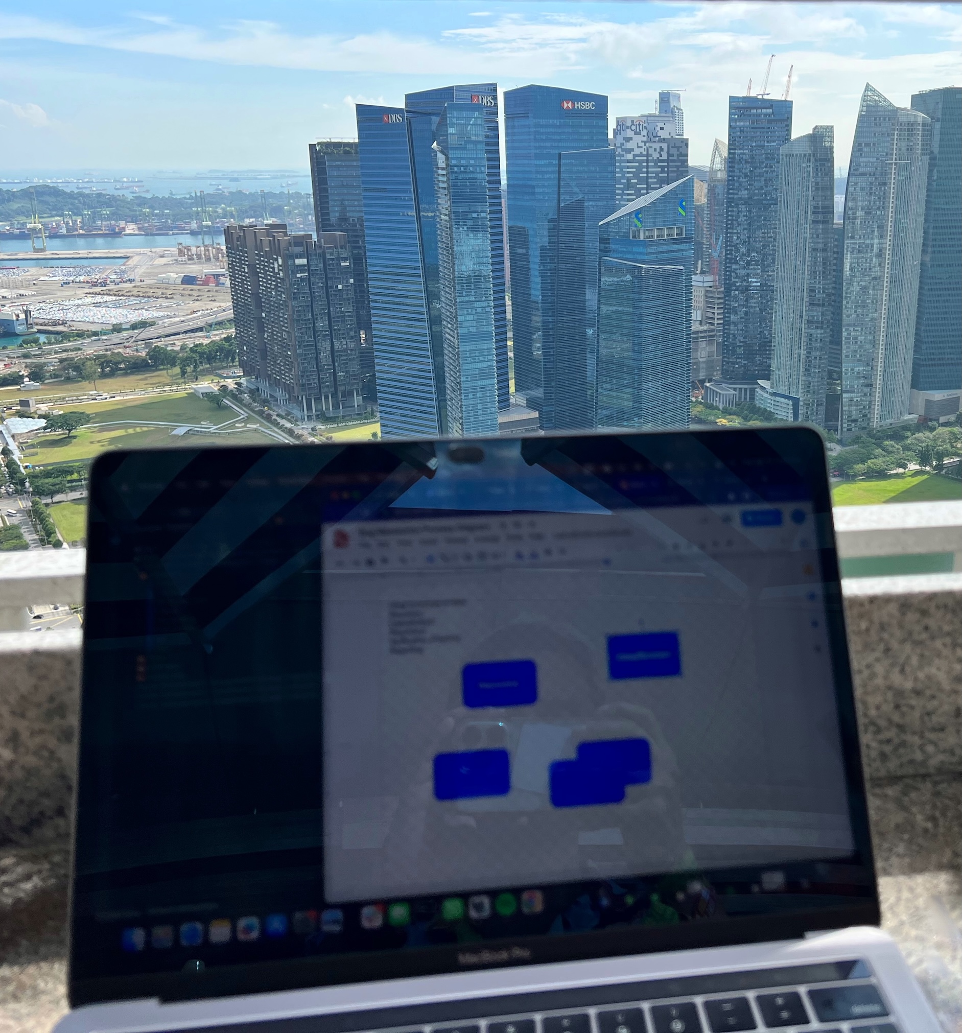 Desk for the day, Marina Bay Sands, Singapore