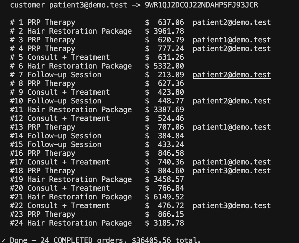 Terminal output seeding Square sandbox orders